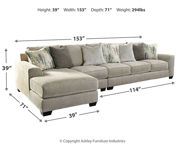 Ardsley 3-Piece Sectional with Ottoman - Image 5