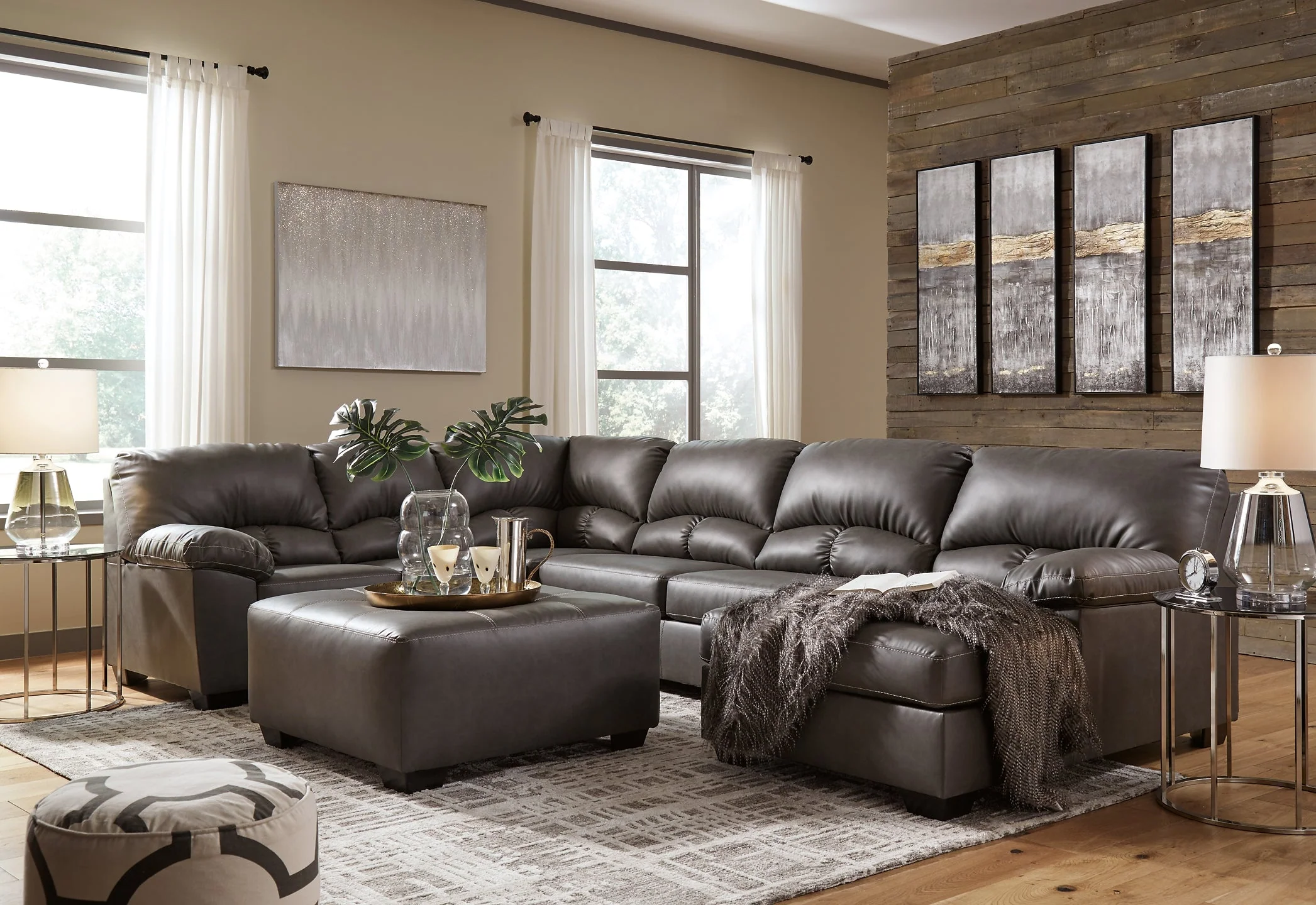 Aberton 3-Piece Sectional with Ottoman - Image 2
