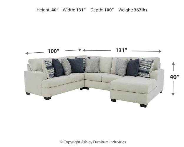 Lowder 4-Piece Sectional with Ottoman - Image 9