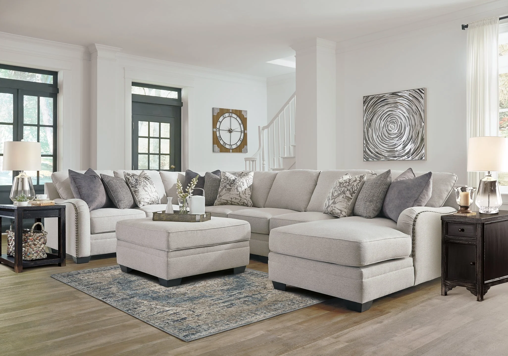 Dellara 5-Piece Sectional with Ottoman - Image 2