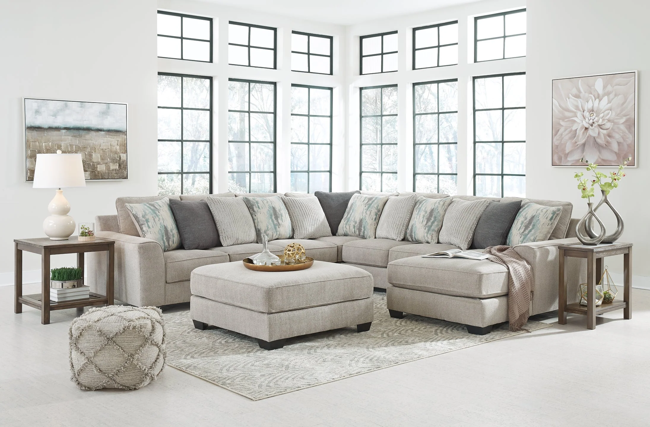 Ardsley 5-Piece Sectional with Ottoman - Image 2