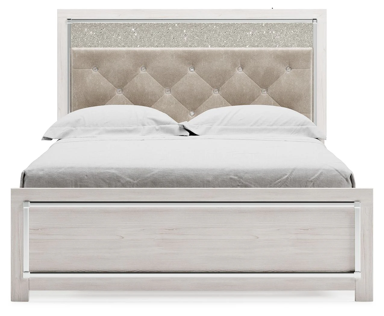 Altyra - Queen Panel Bed With Roll Slats - White - Image 2