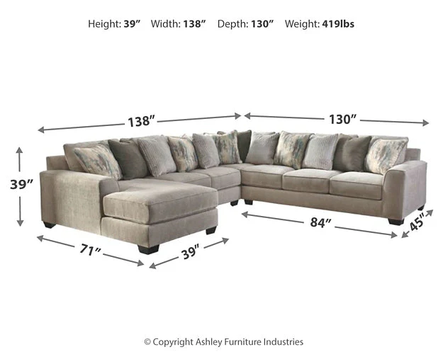 Ardsley 4-Piece Sectional with Chaise - Image 8