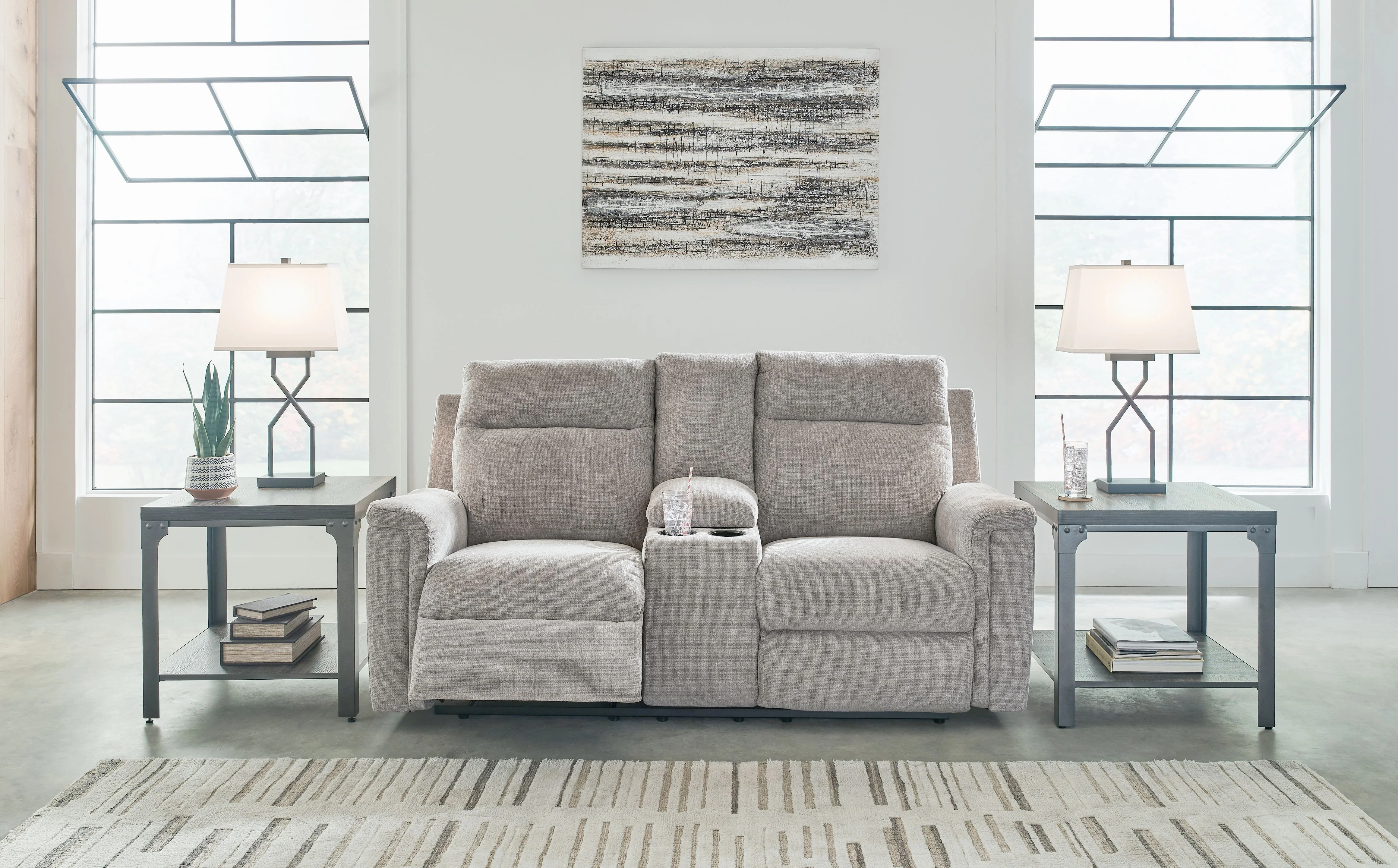 Barnsana - Dbl Power Reclining Loveseat With Console - Image 7