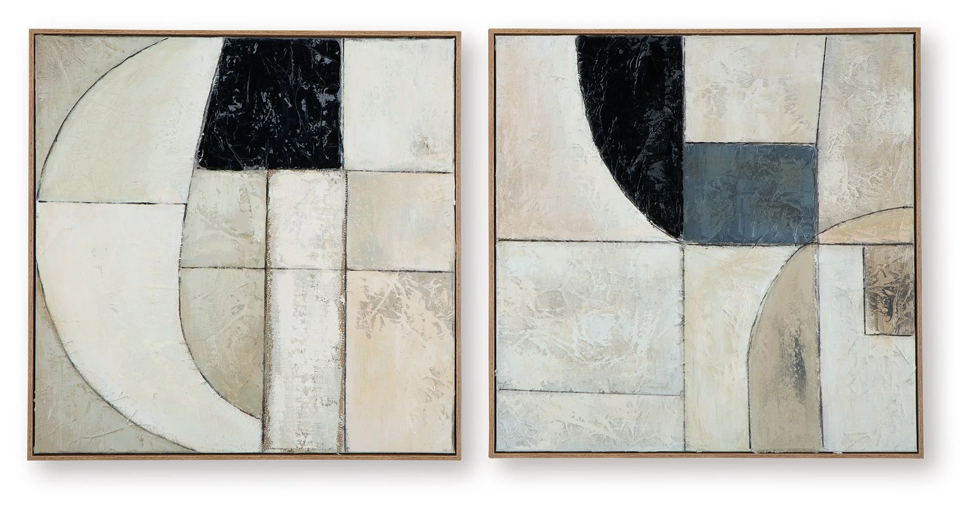 Bexlen - Wall Art Set (Set of 2) - Tan / Taupe / Black