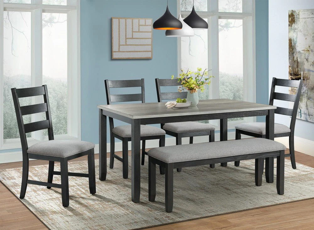 Marina Table + 4 Chairs + Bench