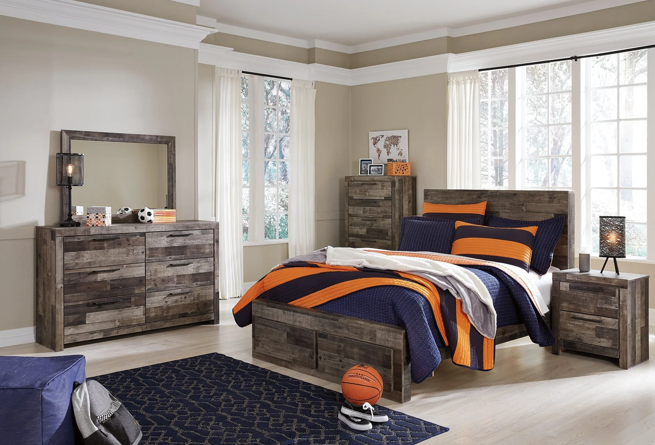 Derekson Queen Panel Bed with 2 Storage Drawers - Image 15