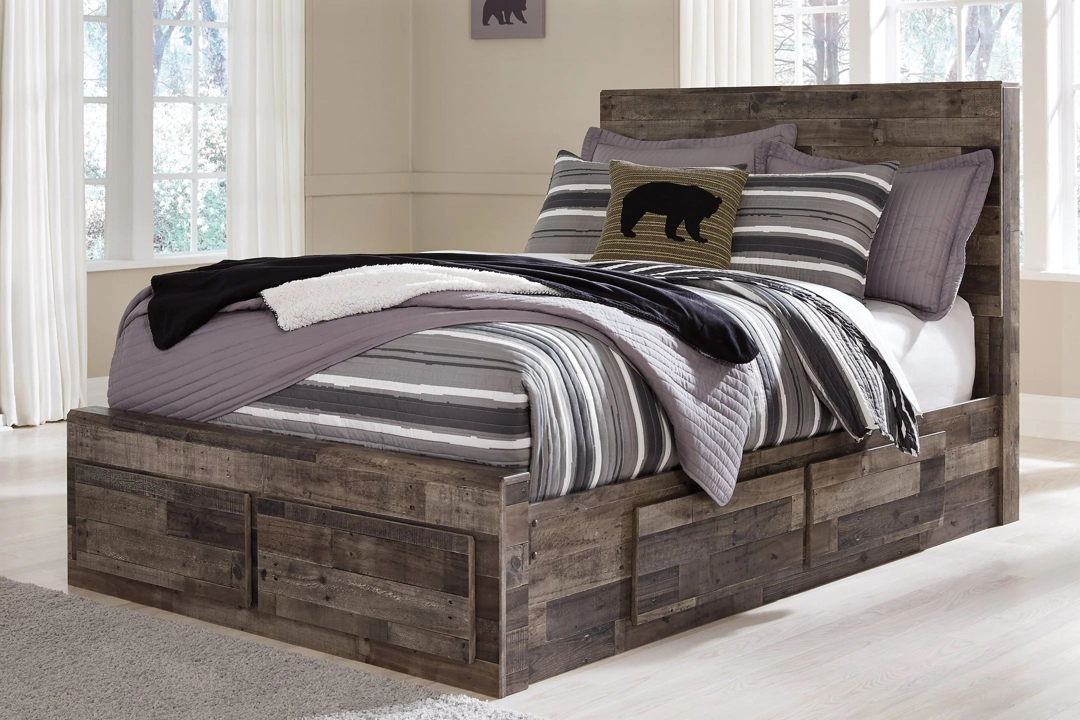 Derekson Queen Panel Bed with 6 Storage Drawers - Image 7
