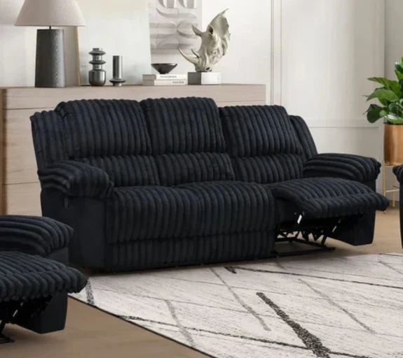 Diamond Black Reclining Sofa - Image 3