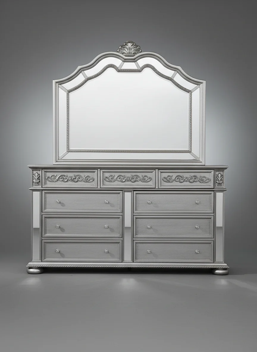 Diana Silver Dresser Mirror - Image 4