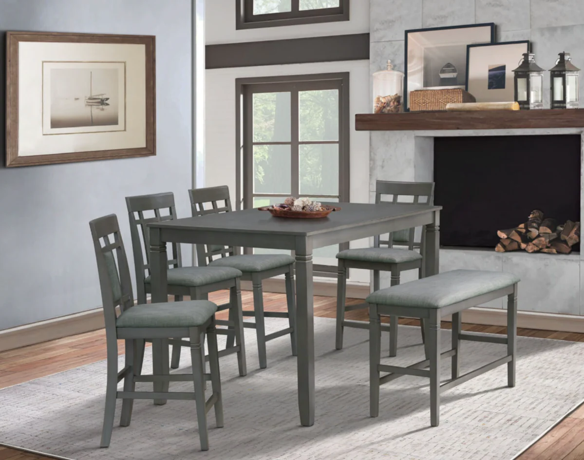 Dusk Pub Table + 4 Stools + Bench - Image 3