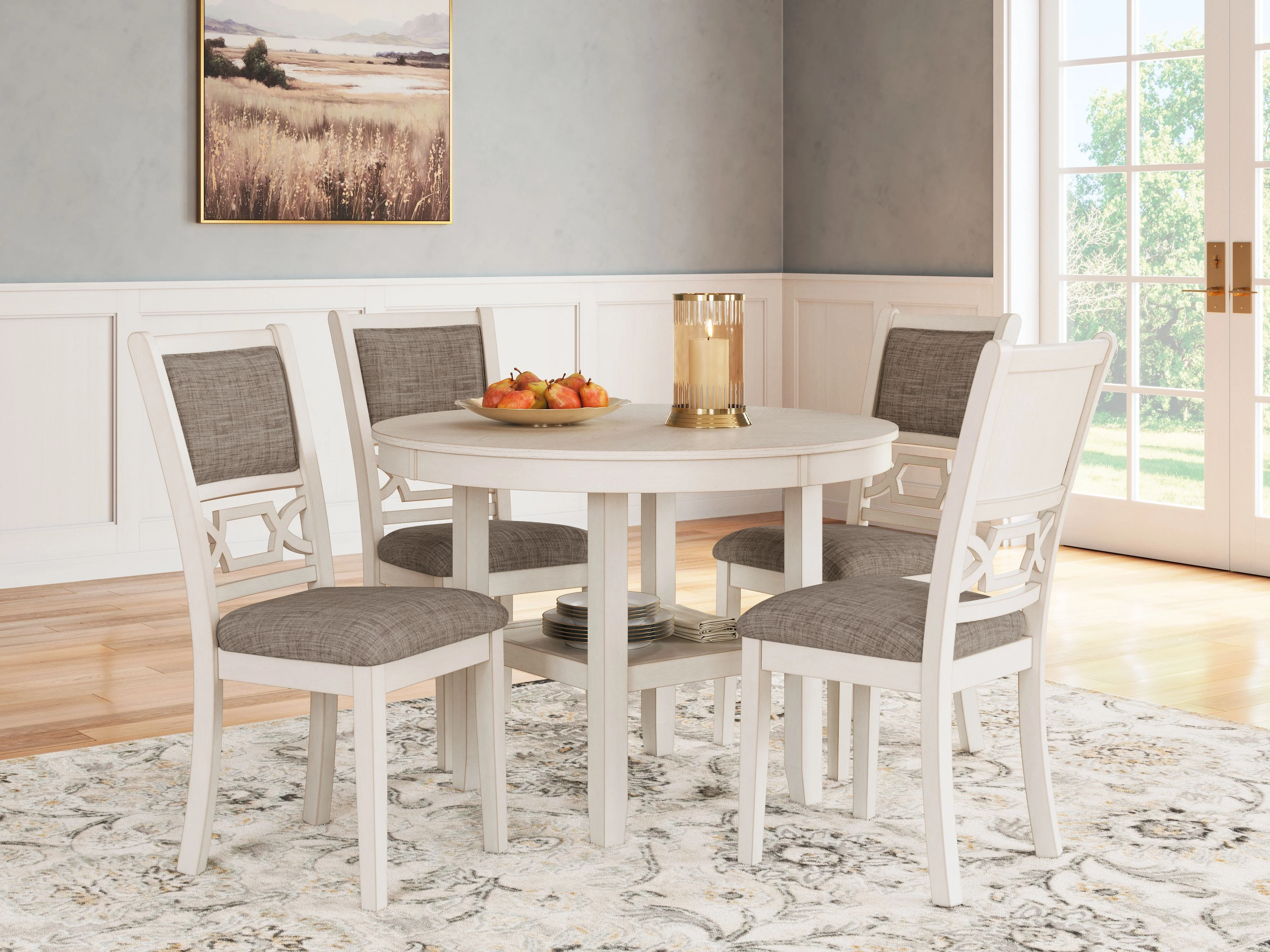 Erinberg - Dining Room Table Set (Set of 5) - Antique White - Image 3