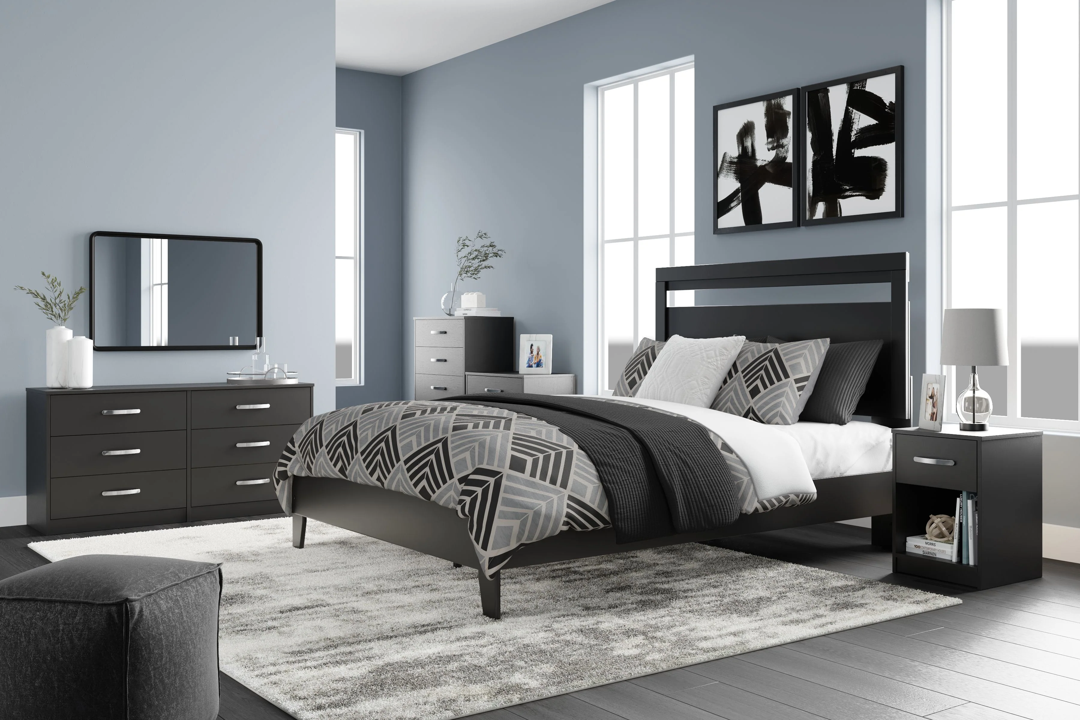 Finch - Six Drawer Dresser - Black - Image 2