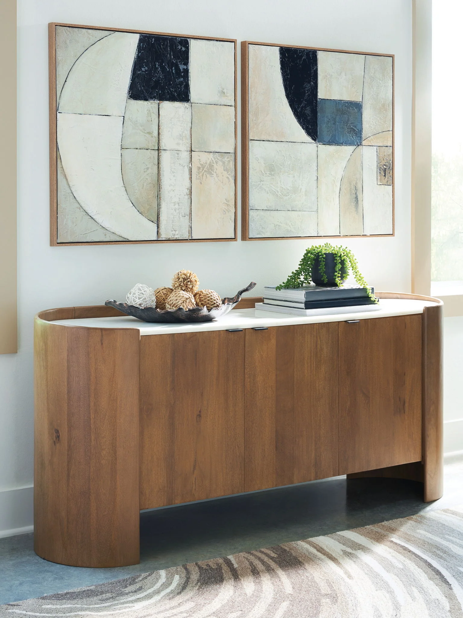 Fitzroy - Accent Cabinet - Brown / White - Image 4