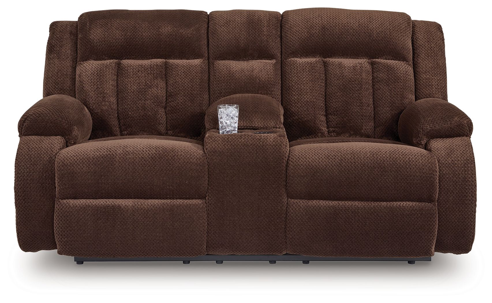Free Wake - Double Relcining Power Loveseat With Console - Chocolate - Image 2