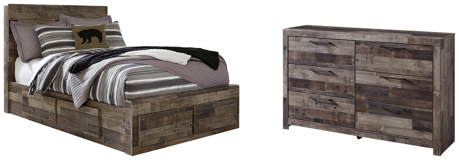 Derekson Full Panel Bed with 6 Storage Drawers with Dresser - Image 2