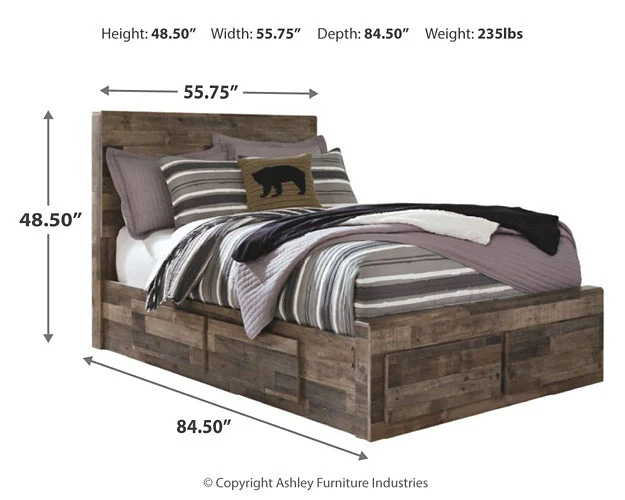 Derekson Full Panel Bed with 6 Storage Drawers with Mirrored Dresser and Chest - Image 9