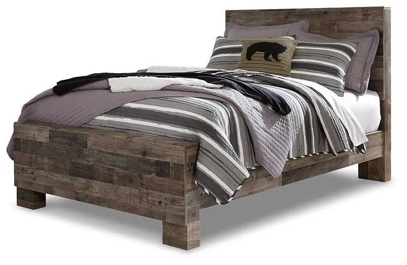 Derekson Full Panel Bed with Mirrored Dresser - Image 2