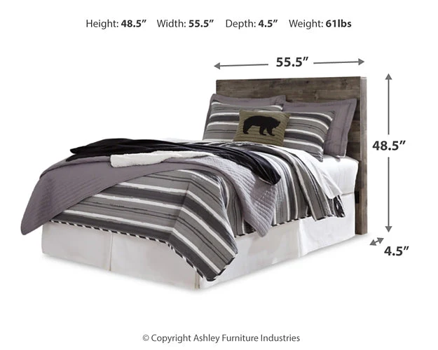 Derekson Full Panel Headboard with Mirrored Dresser and Chest - Image 9