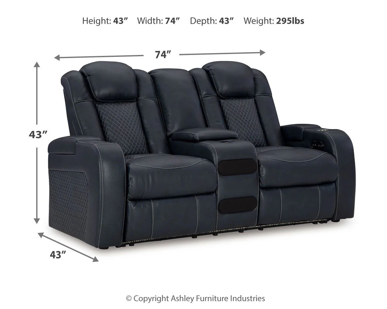 Fyne-dyme - Power Reclining Loveseat With Console/Adj Hdrst - Image 8