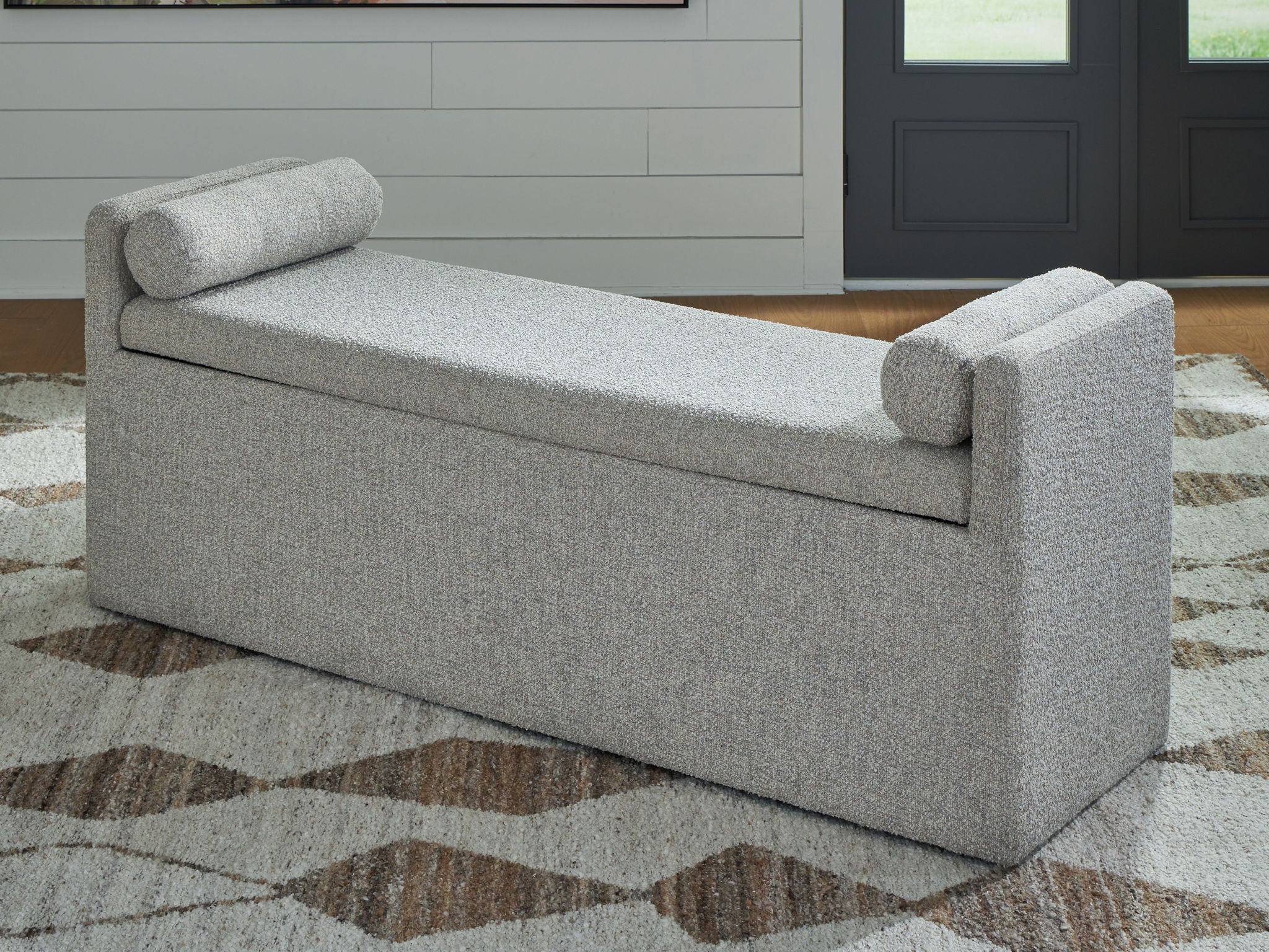Galliden - Large Upholstered Dining Room Bench - Beige - Image 4