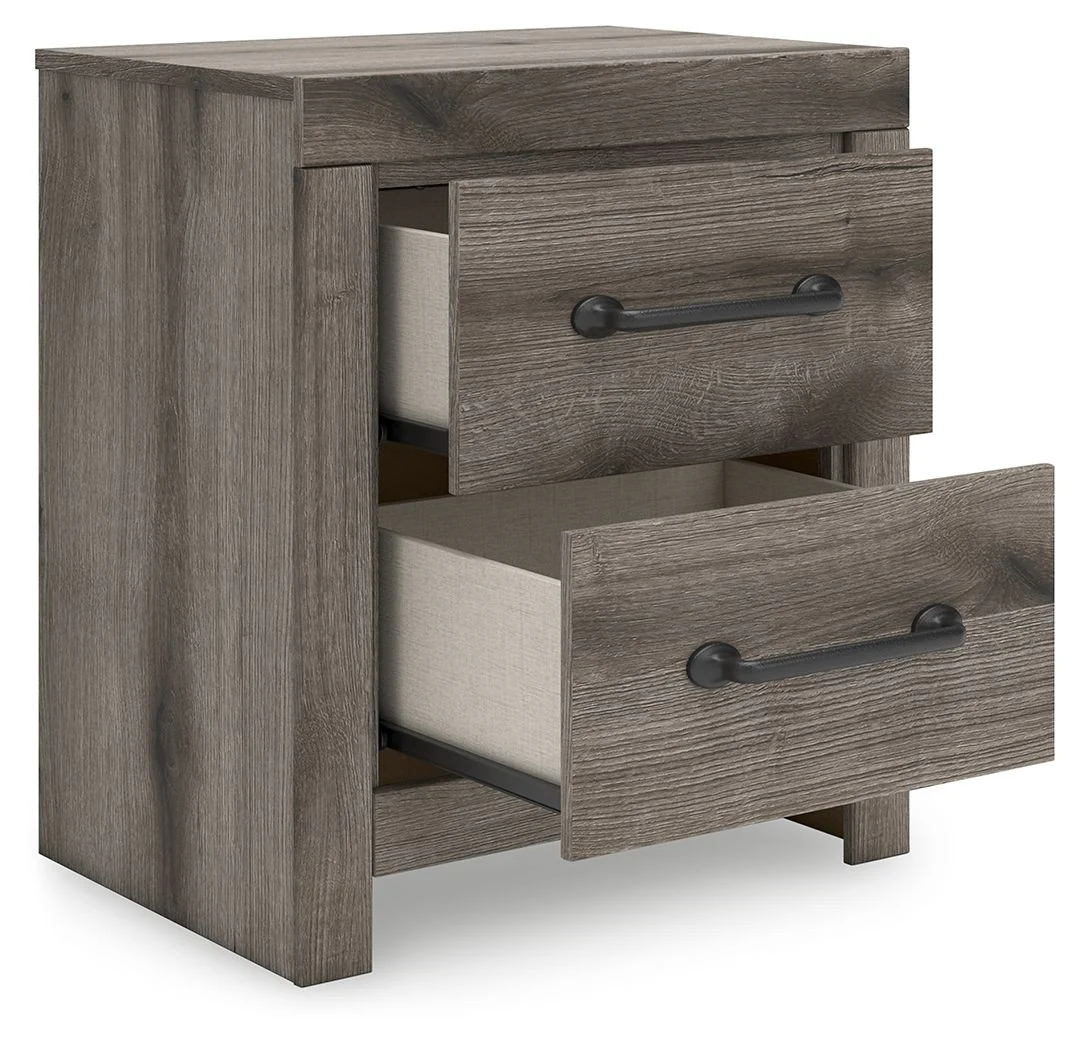 Graystorm - Two Drawer Night Stand - Brown Gray - Image 4