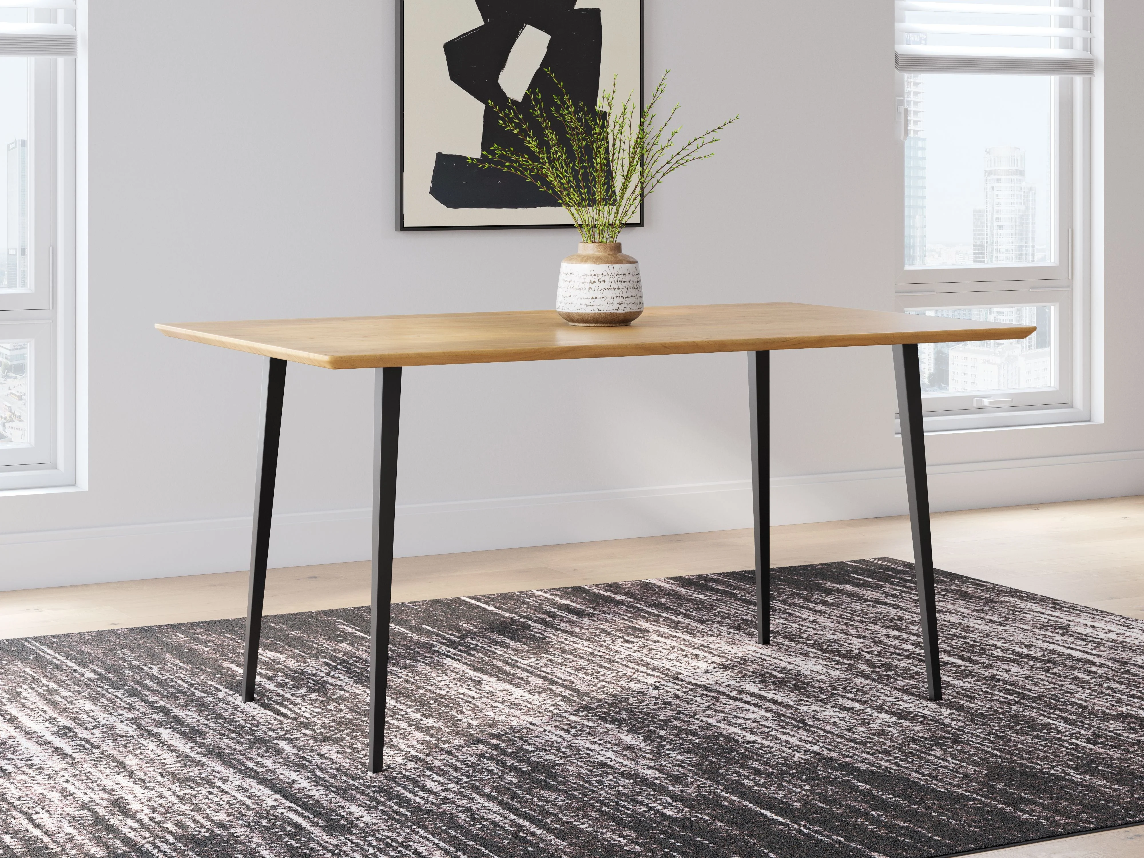 Gretlynn - Rectangular Dining Room Table - Black / Natural - Image 4
