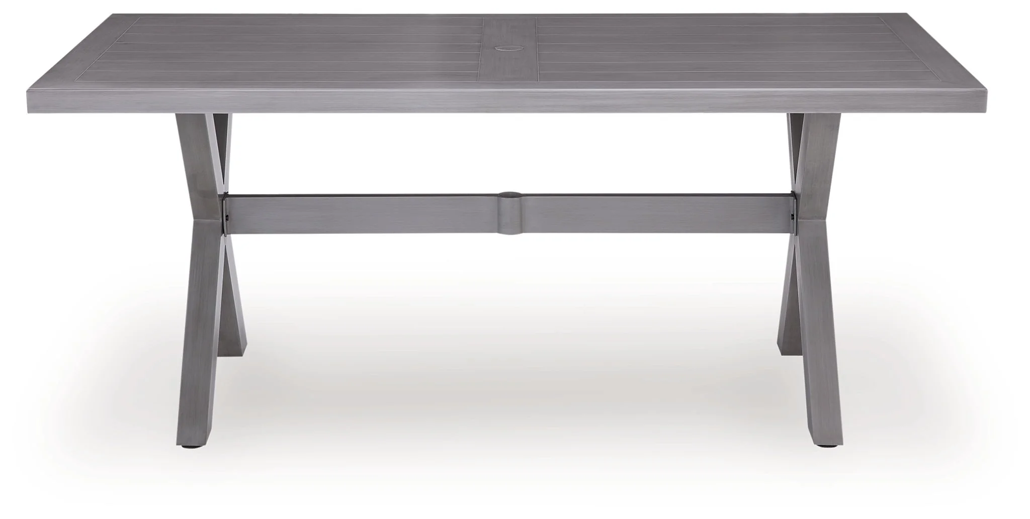Half Moon Beach - Rectangular Dining Table With Umbrella Option - Gray - Image 3