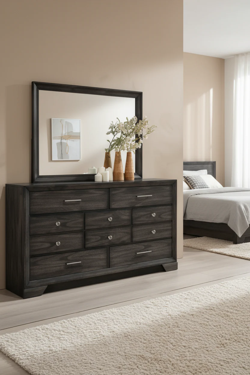Jaymes Dresser Mirror King Bed Frame - Image 3