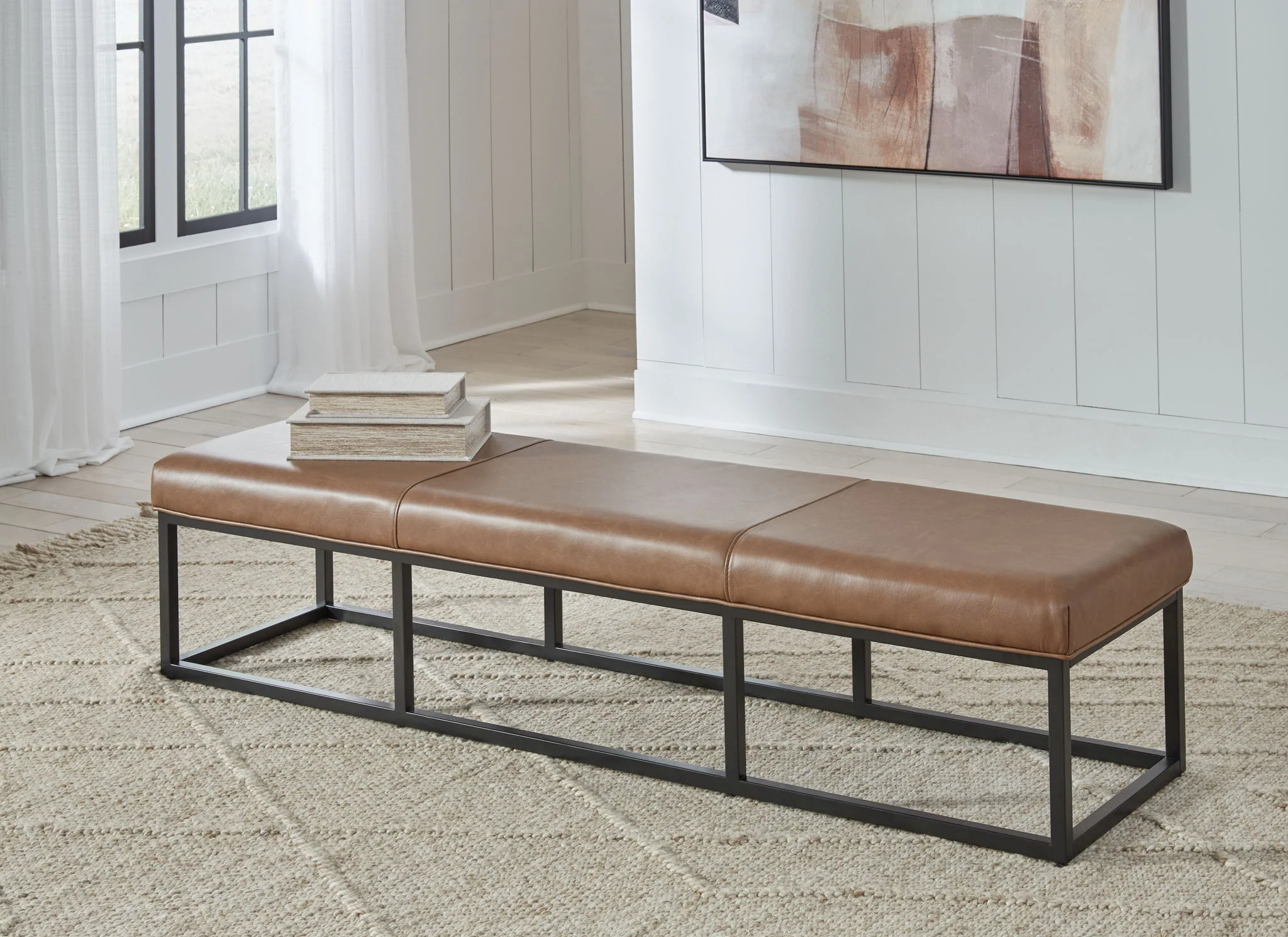 Joston - Accent Bench - Caramel - Image 4