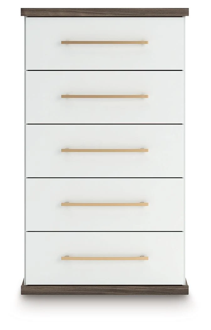 Kendanport - Five Drawer Chest - Brown / White - Image 4