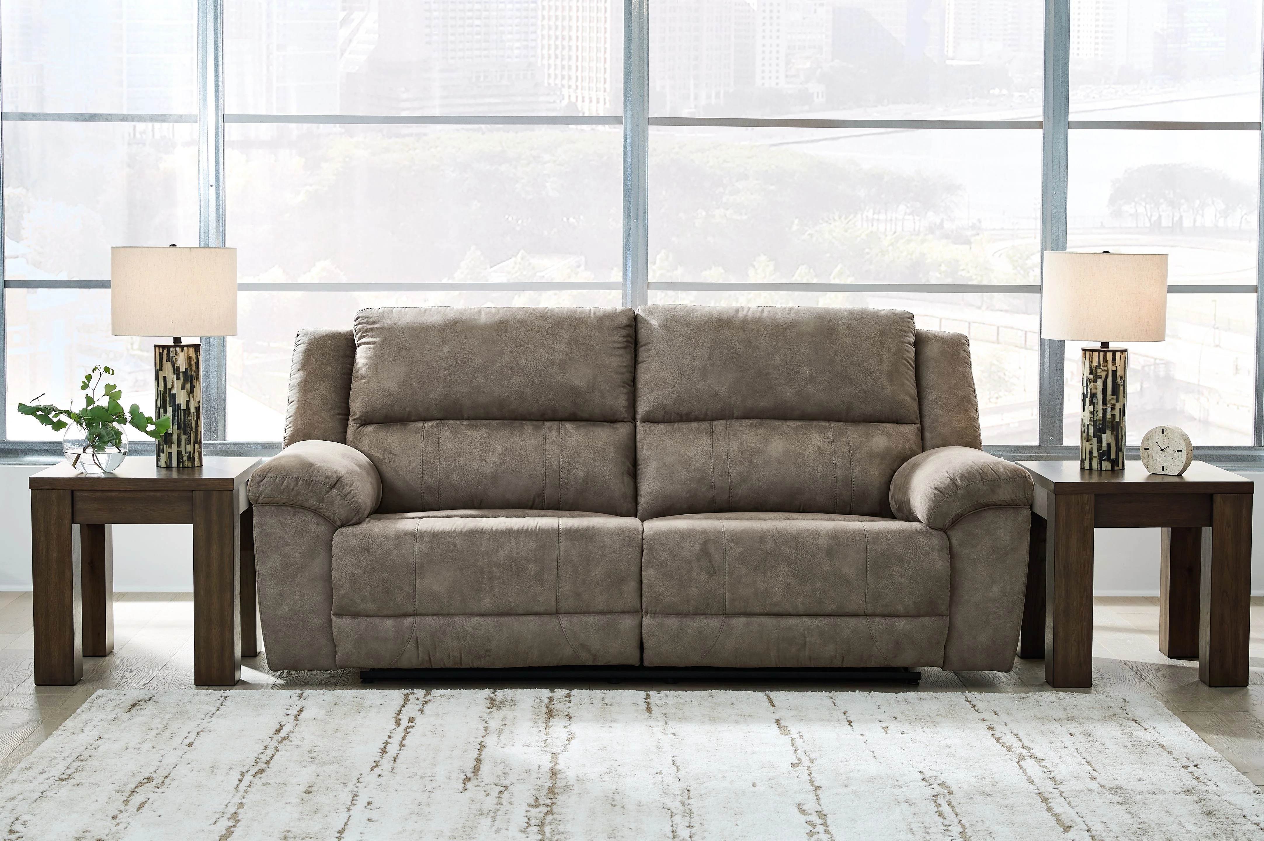 Laresview - 2 Seat Reclining Sofa - Fossil - Image 4