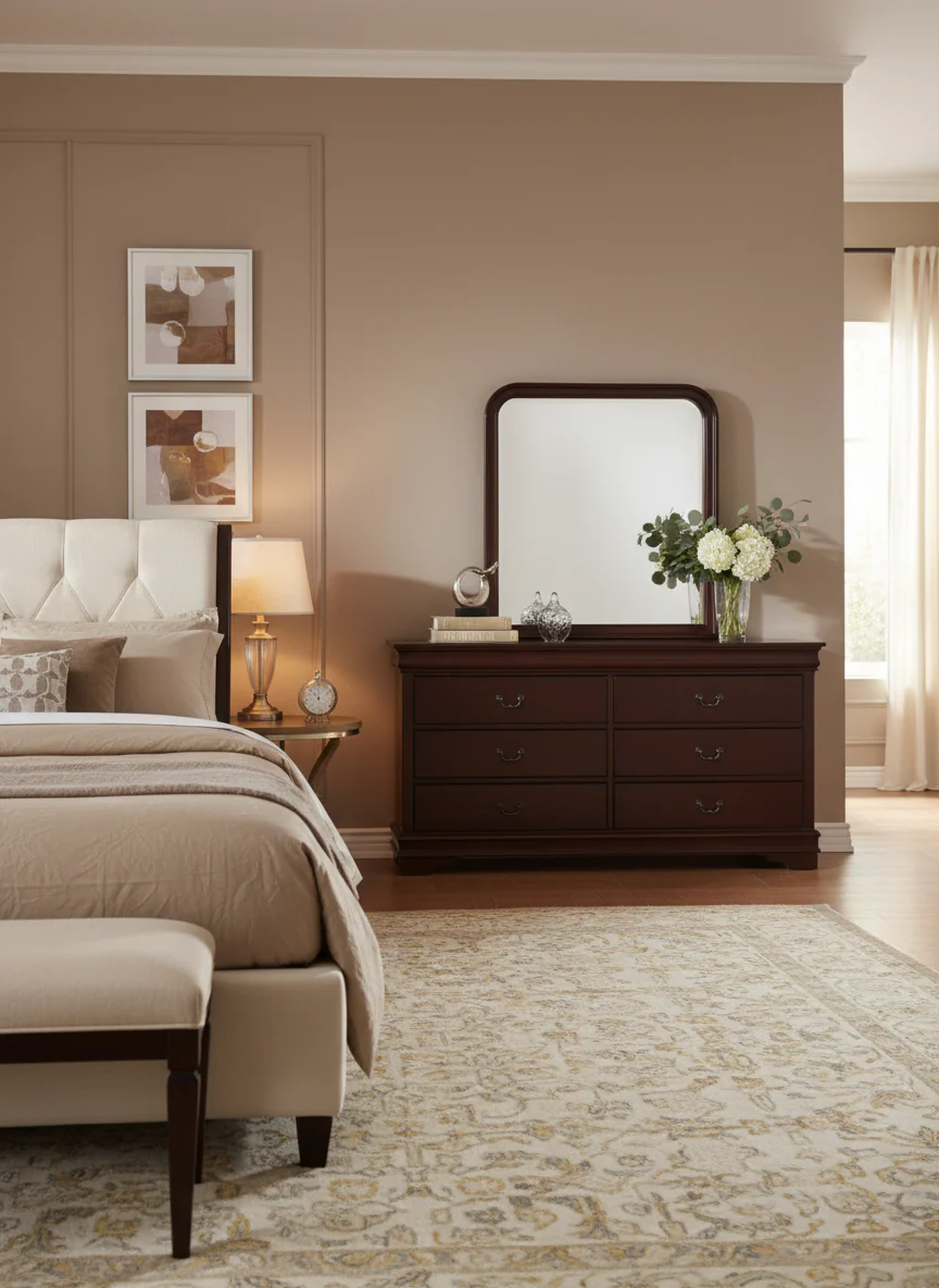 Louis Philip Cherry Dresser Mirror - Image 2