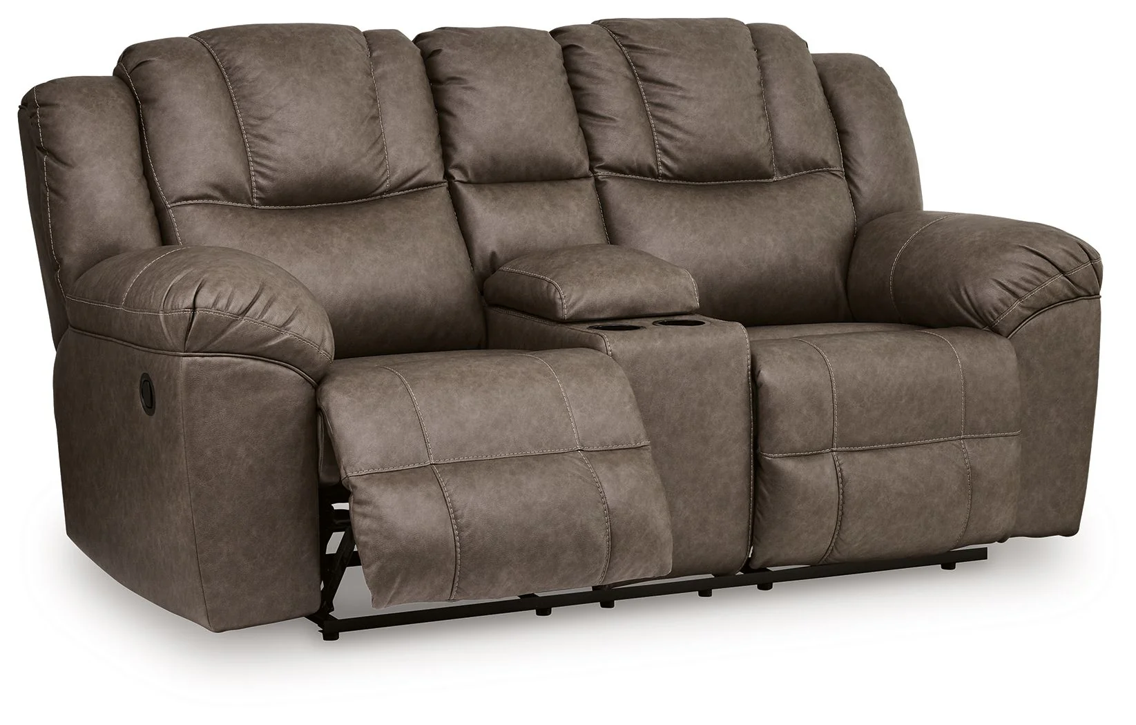 Lowilla - Double Reclining Loveseat With Console - Driftwood - Image 4