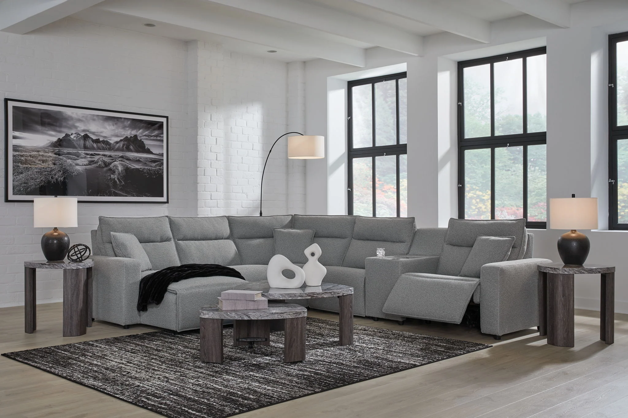 Modmax II - Reclining Sectional - Salt And Pepper - Image 24
