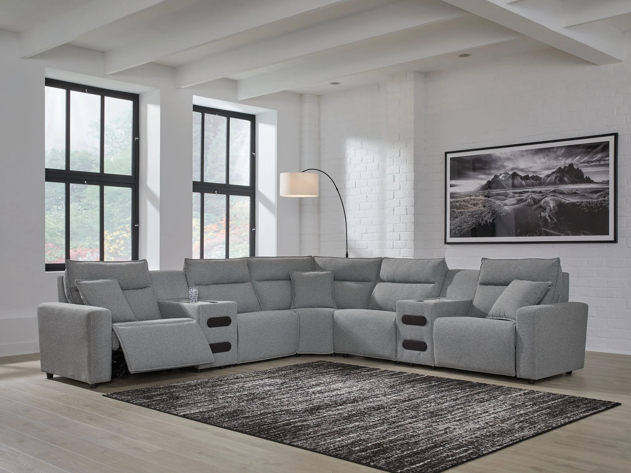 Modmax II - Reclining Sectional - Salt And Pepper - Image 30