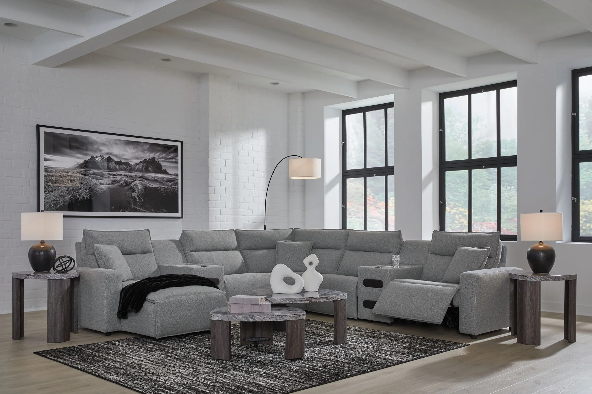 Modmax II - Reclining Sectional - Salt And Pepper - Image 37