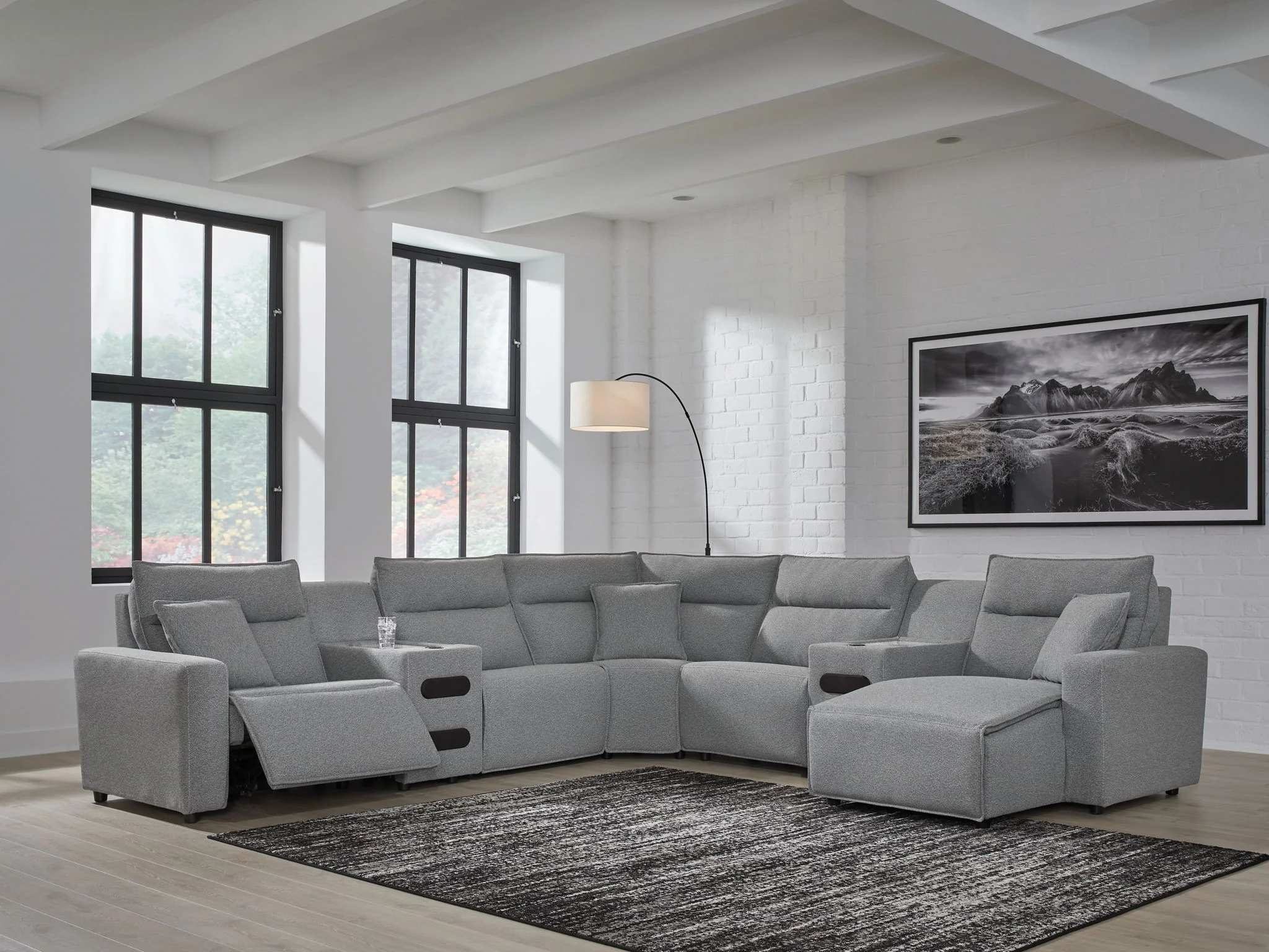 Modmax II - Reclining Sectional - Salt And Pepper - Image 45