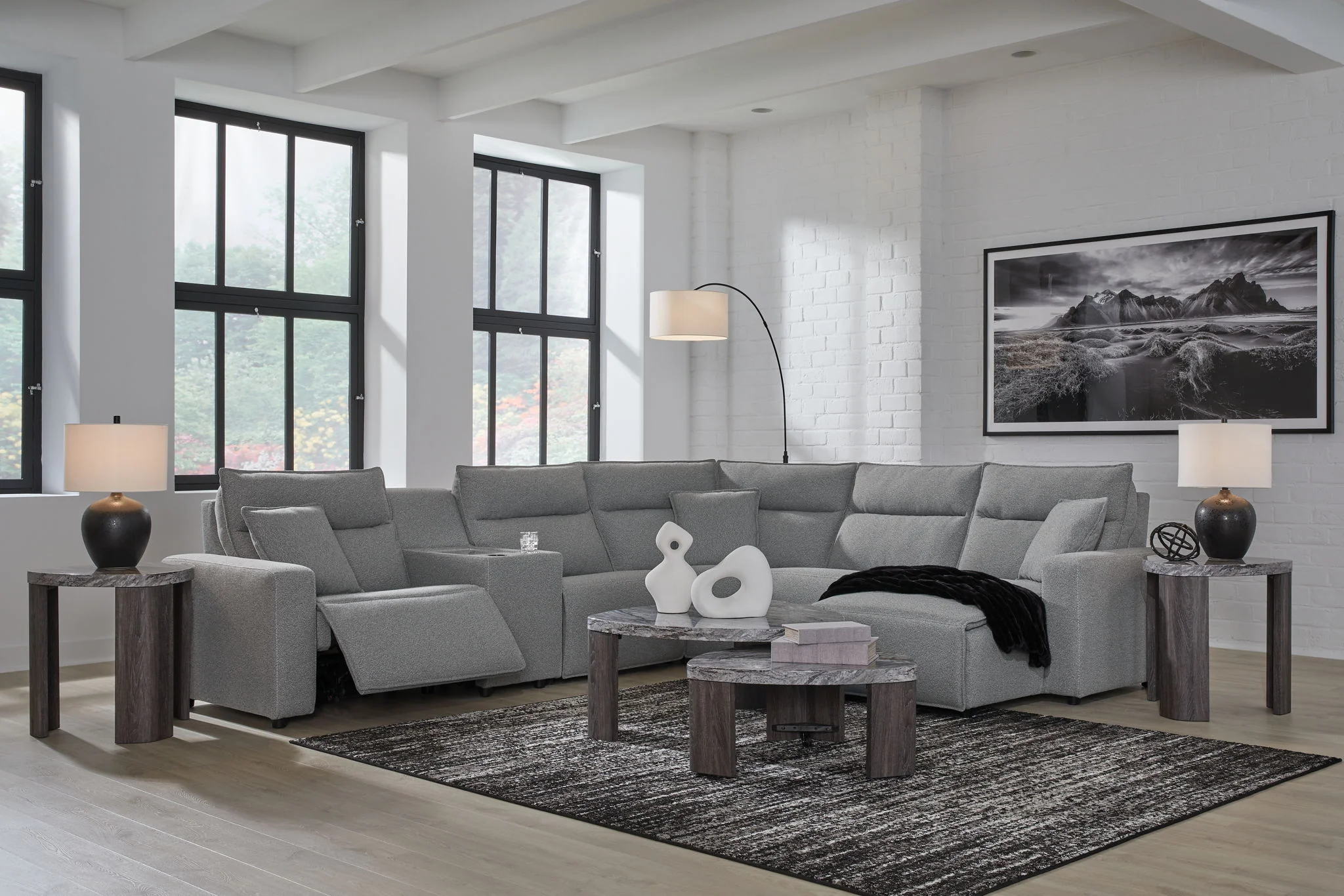 Modmax II - Reclining Sectional - Salt And Pepper - Image 53