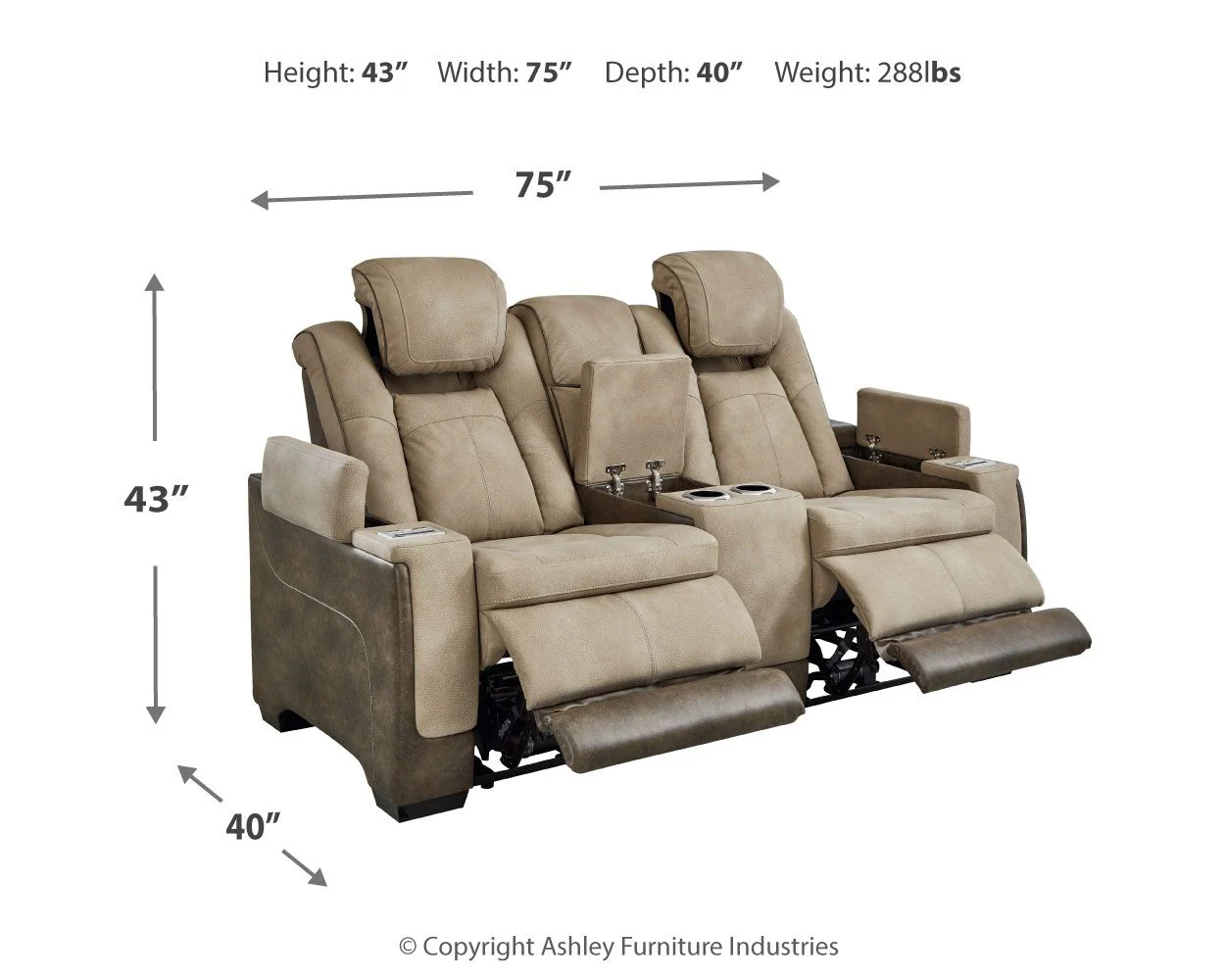 Next-Gen Durapella - Power Reclining Loveseat - Image 7