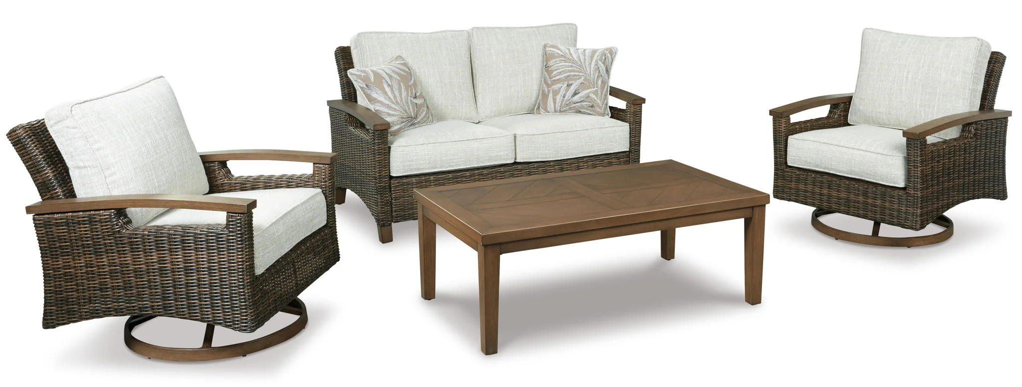 Paradise Trail - Loveseat w/Cushion - Medium Brown - Image 4
