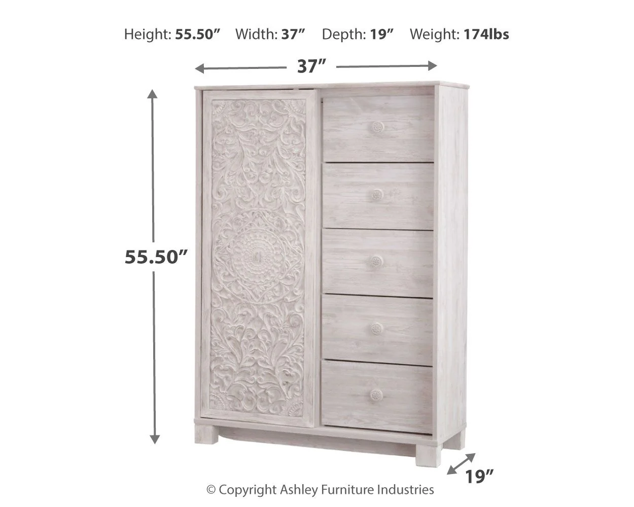 Paxberry - Dressing Chest - Whitewash - Image 4
