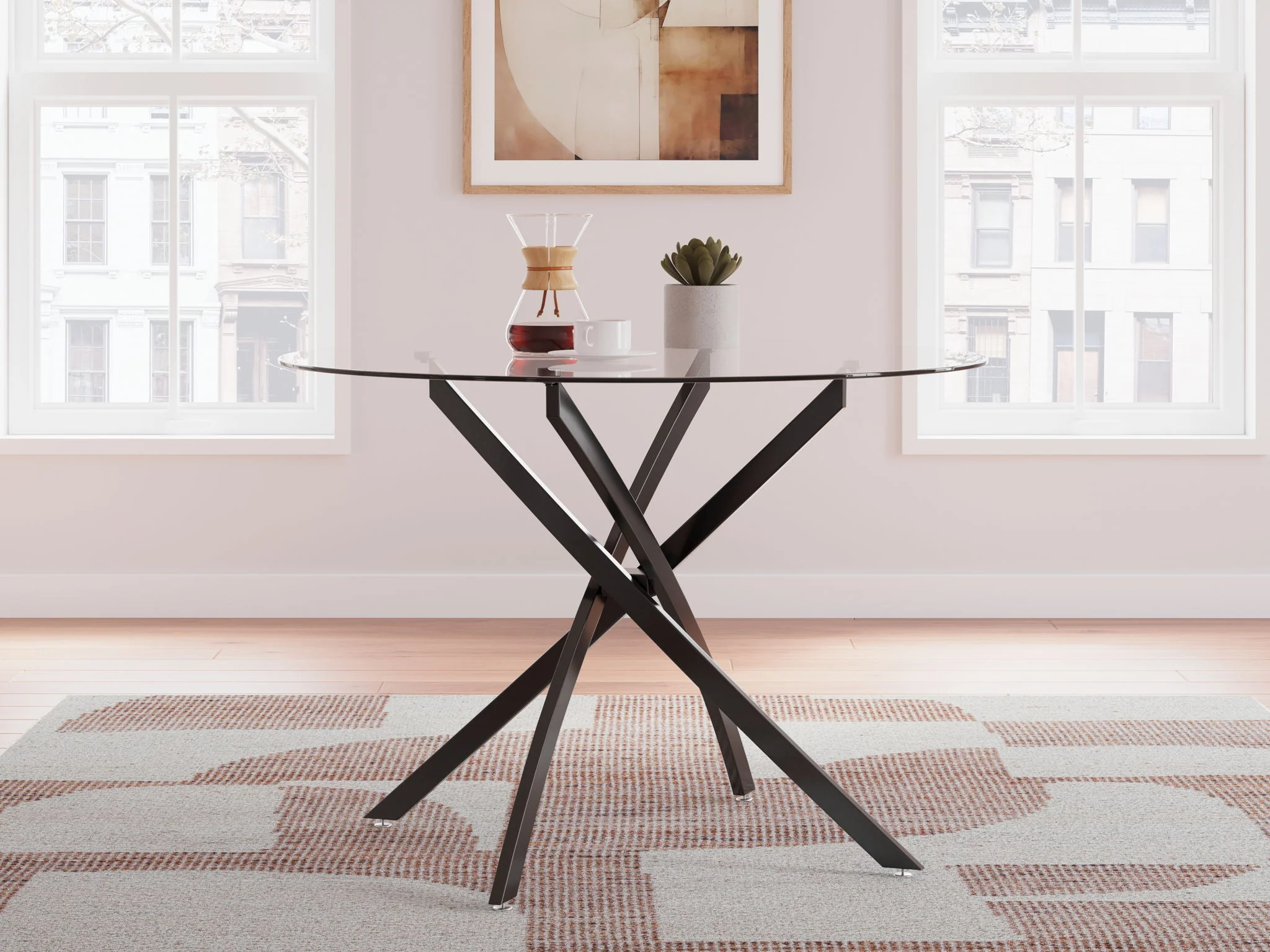 Pharwynn - 5 Pc. - Dining Room Table, 4 Side Chair - Black - Image 2
