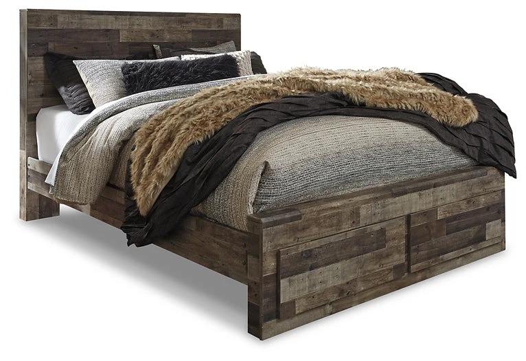 Derekson Queen Panel Bed with 2 Storage Drawers with Dresser - Image 2