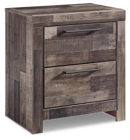 Derekson Queen Panel Bed with 2 Storage Drawers with Mirrored Dresser, Chest and 2 Nightstands - Image 7