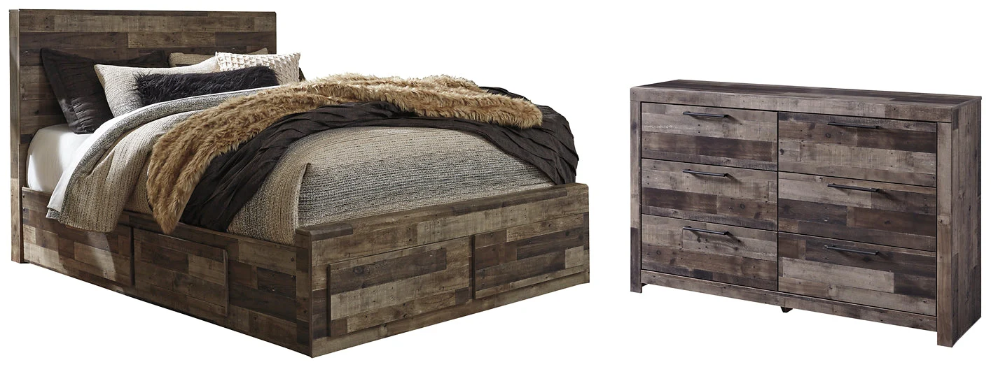 Derekson Queen Panel Bed with 6 Storage Drawers with Dresser - Image 2