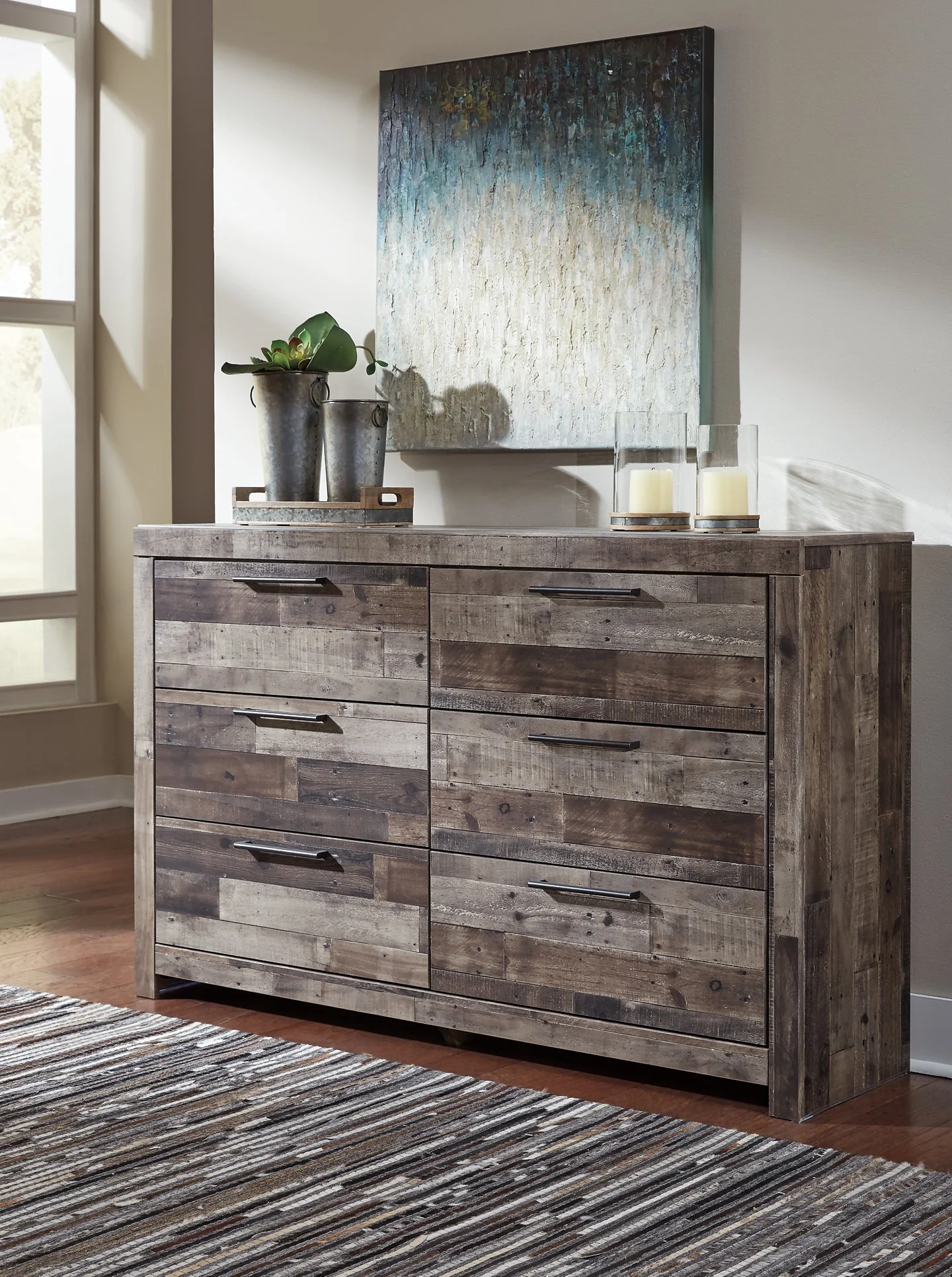 Derekson Queen Panel Bed with 6 Storage Drawers with Dresser - Image 4