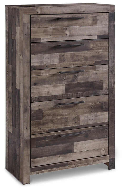 Derekson Queen Panel Bed with 6 Storage Drawers with Mirrored Dresser, Chest and Nightstand - Image 5