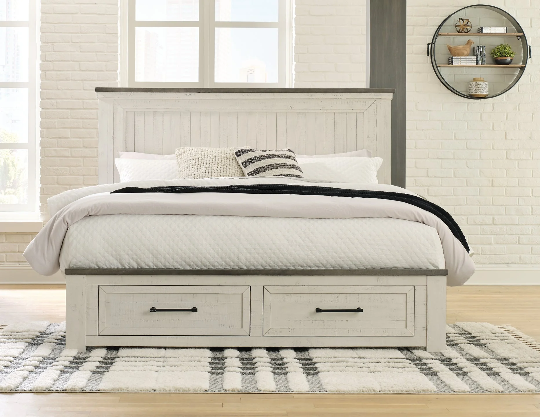 Brewgan Queen Panel Storage Bed with Mirrored Dresser - Image 5