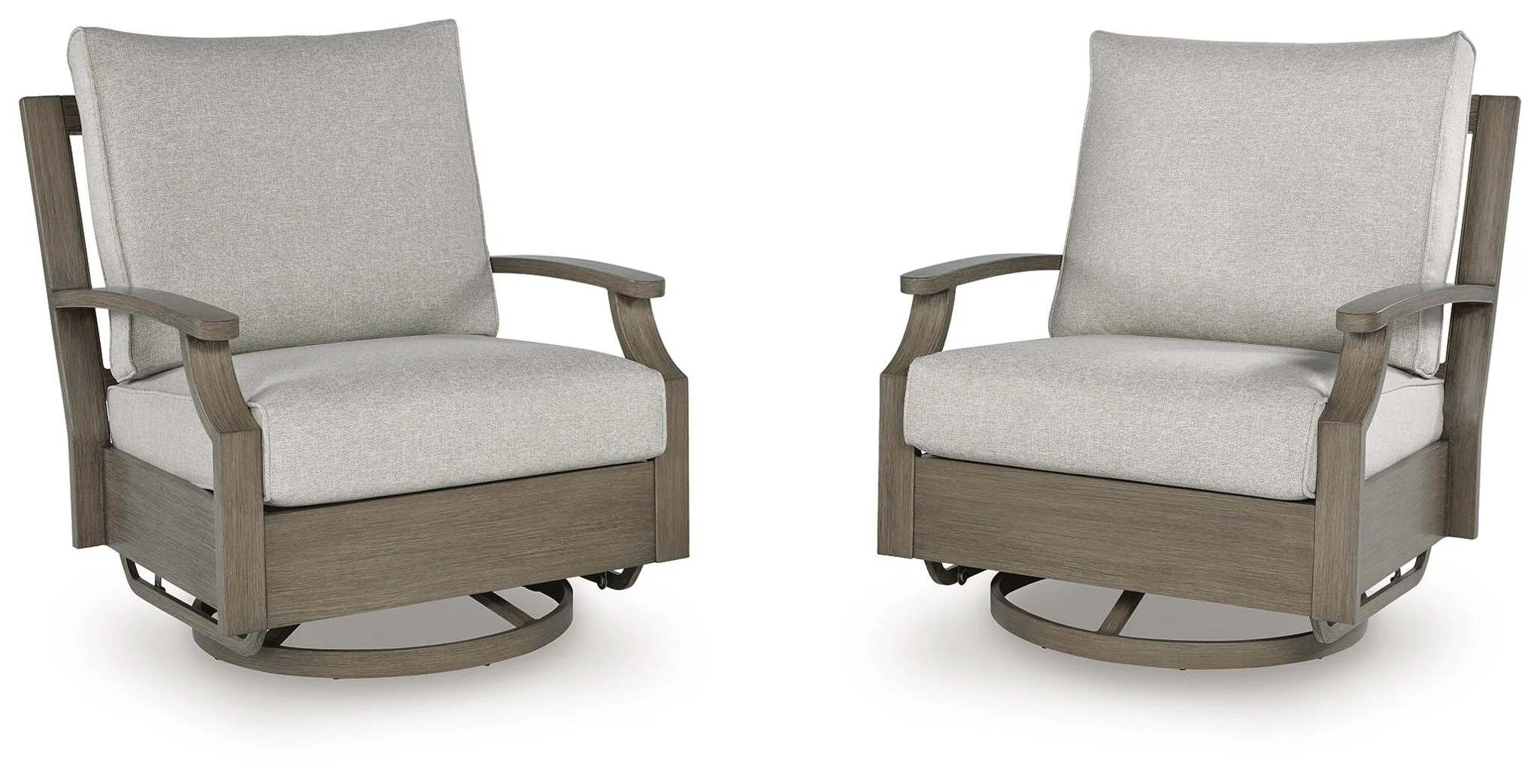 Rainier Ranch - Swivel Glider Chair With Cushion - Brown / Beige